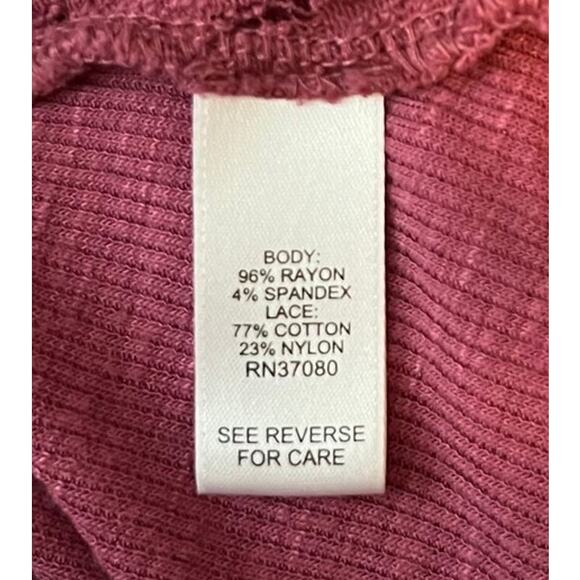 Cato Time For Everything Top Ribbed Lace Tee Long Sleeve Large - Picture 8 of 10